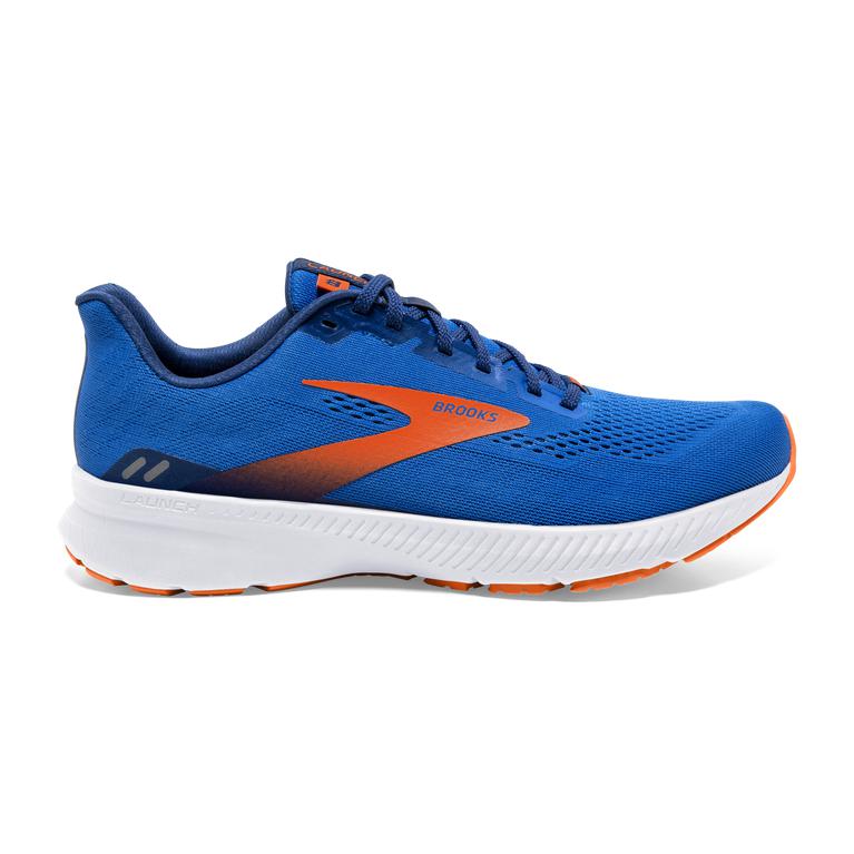 Brooks LAUNCH 8 Light Cushion Road Running Shoes Mens Canada - Blue/Orange/White (IOC325109)